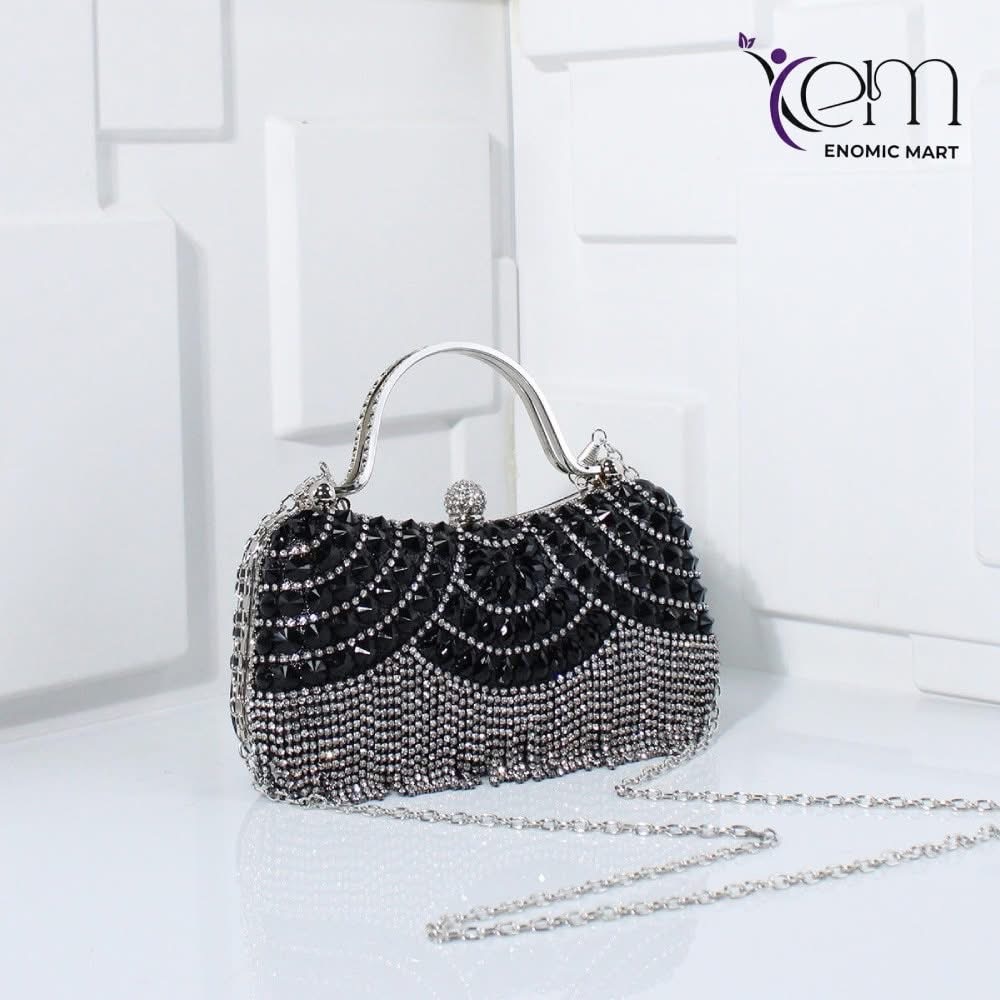 Diamond-encrusted Hand-held Tassel Dress Handbag Birthday Luxury Evening 2026 Wedding Party Bags