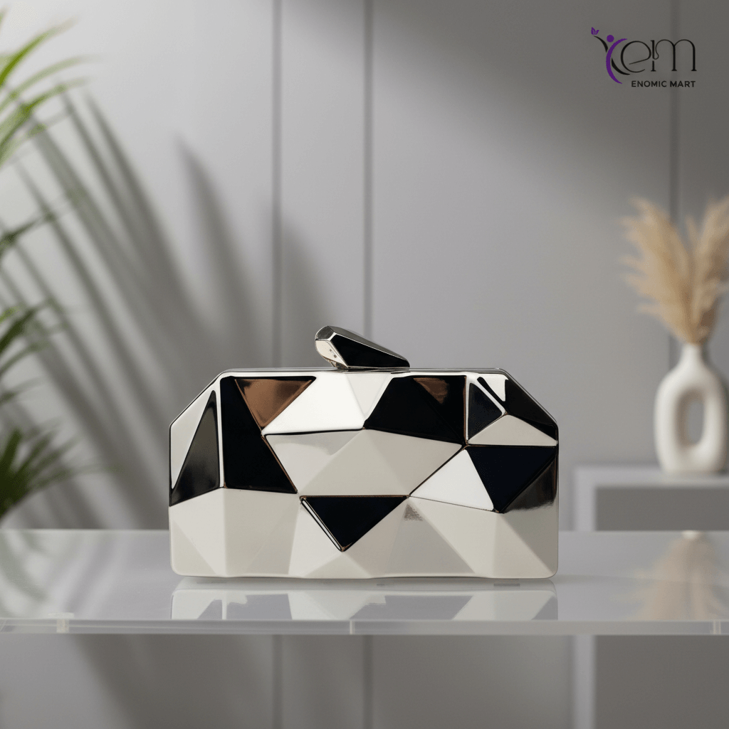 2026 Hot Fashion Gold Evening Bag Geometric Acrylic Clutch Purse Women Metallic Gold Bags Chain Party Bags for Formal Evening