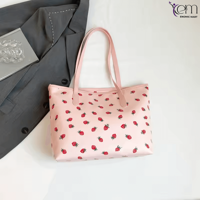 New College Student Tote Bag Women's Large Capacity Portable Shoulder Bag
