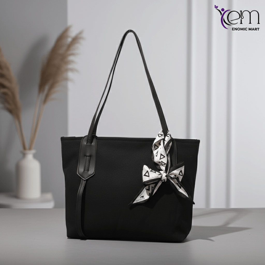New Arrival Woman's Tote Handbag Large Capacity Solid Color PU Leather Zipper Closure Polyester Lining for Commuting Scarf