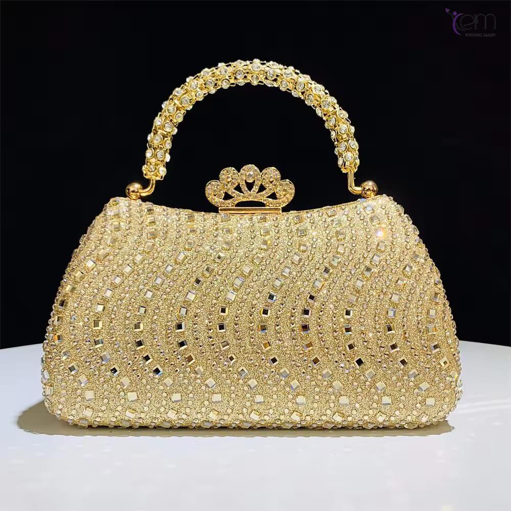New Cross Border Wave Diamond Handheld Evening Bag Exotic Style for Parties