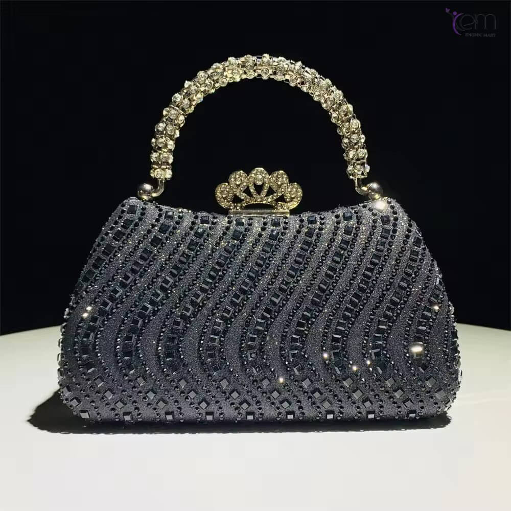 New Cross Border Wave Diamond Handheld Evening Bag Exotic Style for Parties