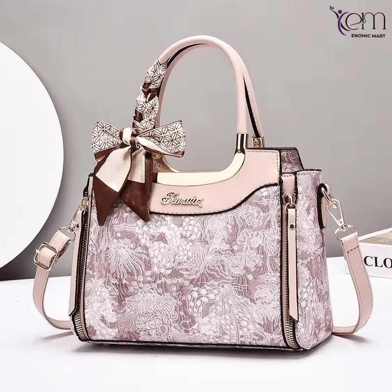 New Women's Casual Tote Handbags Two Comfortable Lightweight Zipper Closure Smooth Textured Chain PU Leather Featuring
