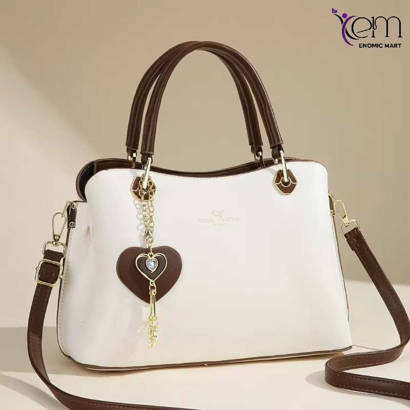New Original Design with Heart Pendant Large Capacity Work Travel Shopping Tote High Quality Elegant Women's Handbag