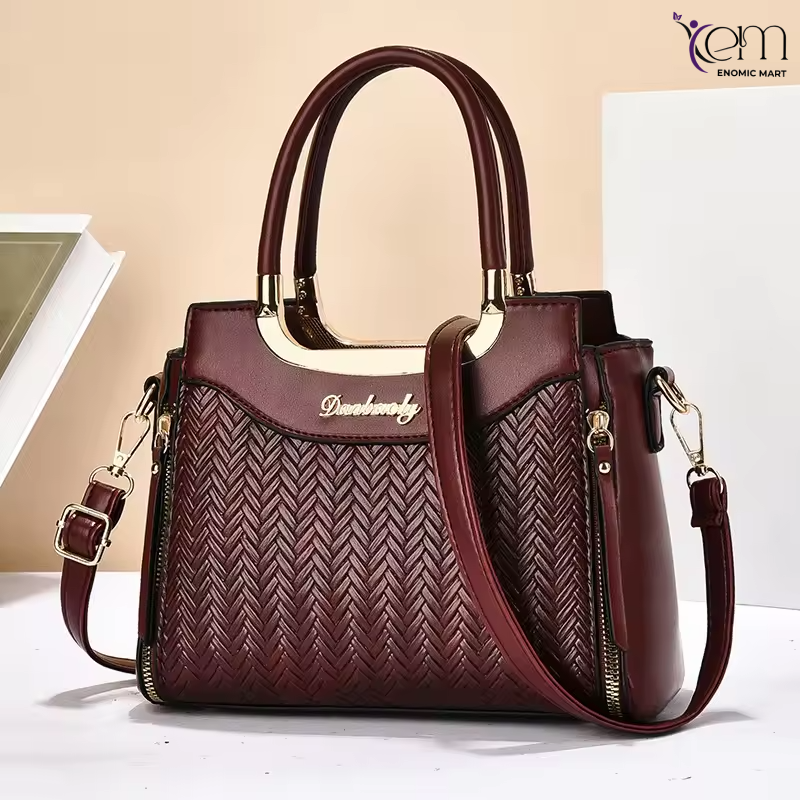 Hot Sale Unique Design Vegan Color Women PU Leather Waterproof Zipper Closure Shoulder Cross Body Luxury Handbag