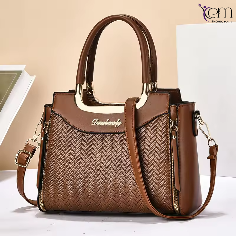 Hot Sale Unique Design Vegan Color Women PU Leather Waterproof Zipper Closure Shoulder Cross Body Luxury Handbag