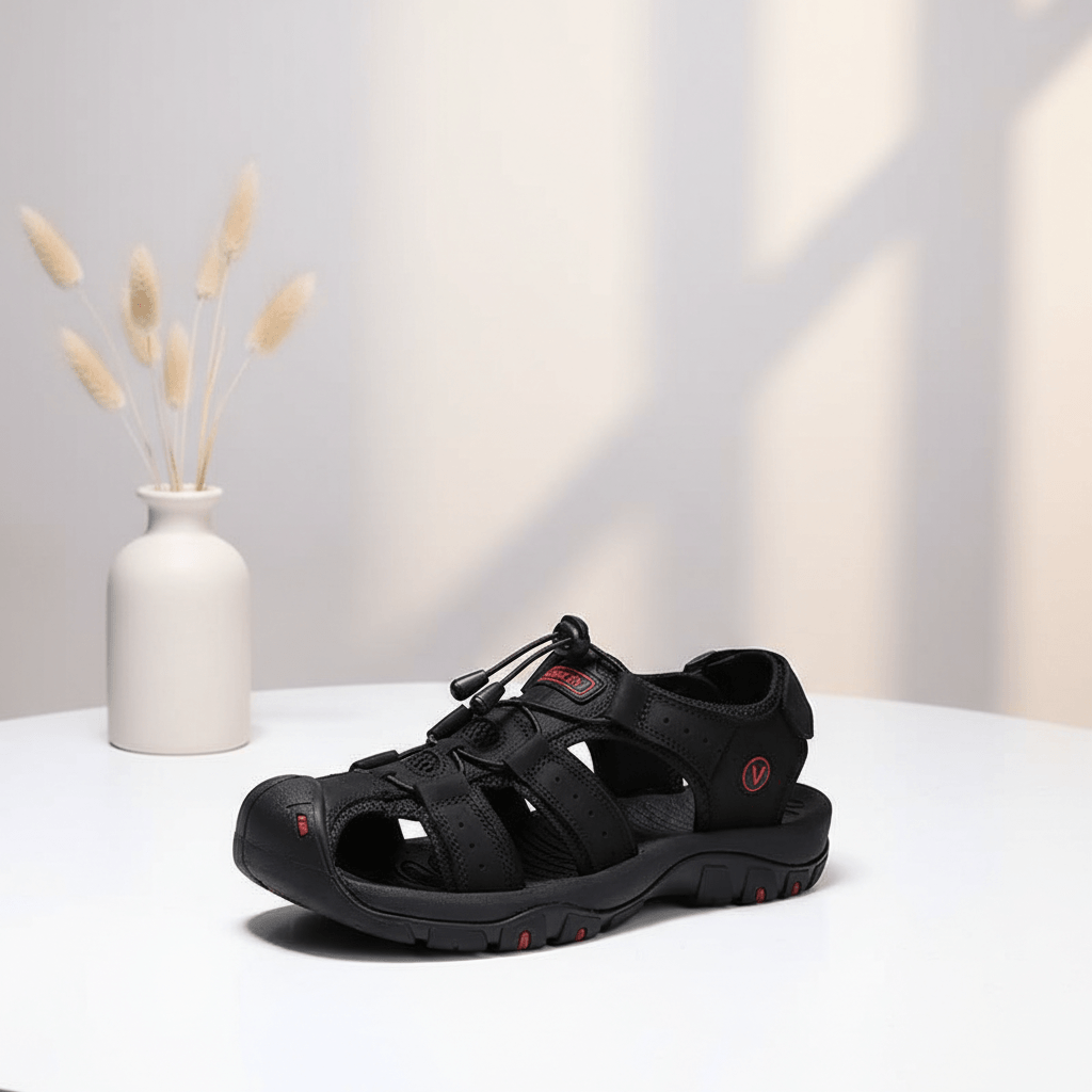 Genuine Leather Upper extra Size Men's Outdoor Trail Hiking Walking Sandals Summer Sports Beach Shoes Men Summer