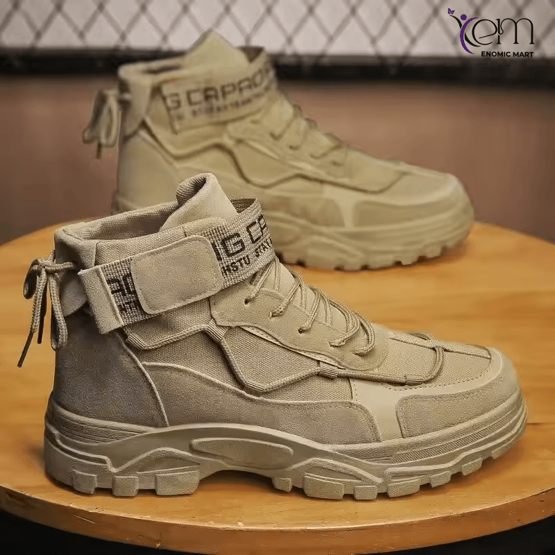 Mens Boots New High Top Workwear Breathable Shoes Mens Korean Version Versatile British Style Short Boots Casual Trendy Shoes