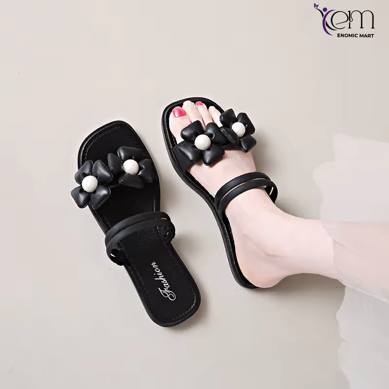 Women's Summer Fashion Trend Custom Sandals Versatile Ins Style Non-Slip Soft PVC Slip-On Slippers for Home Outdoor Use Simple