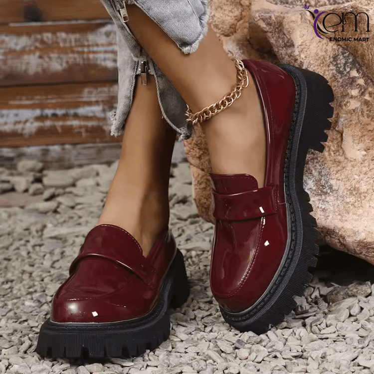 2026 NEW KJ High Quality PU Leather Women Flat Loafers Fashion Slip on Walking Style Casual Shoes Classic Anti Bow Business