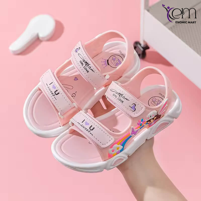 Summer Cartoon New slippers Cute Princess Children Soft Soled Shoes Sweet pink Purple Sandals