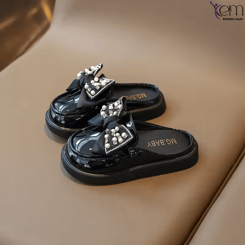 New Arrival Summer Children Outdoor Shoes Rhinestones Pearls Bow Princess Kids Girls Slippers