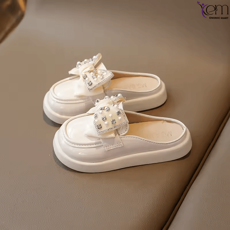New Arrival Summer Children Outdoor Shoes Rhinestones Pearls Bow Princess Kids Girls Slippers