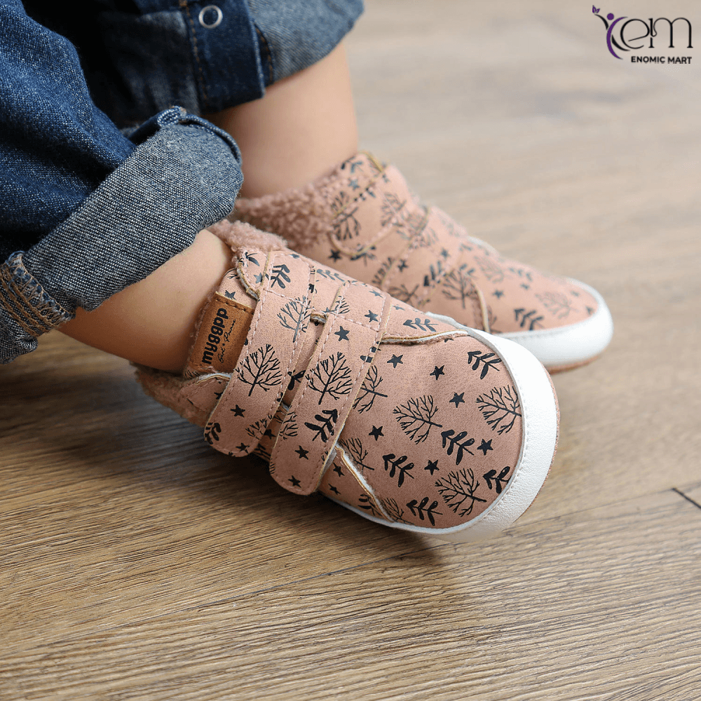 High Top Fall and Winter Baby Waterproof Shoes Toddler Warm Plush Warming Baby Shoes