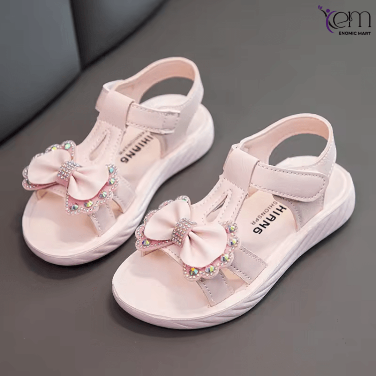 Hot Sale Summer Children Outwear Shoes Bow Rubber Sole Sweet Princess Sandals for Baby Girl