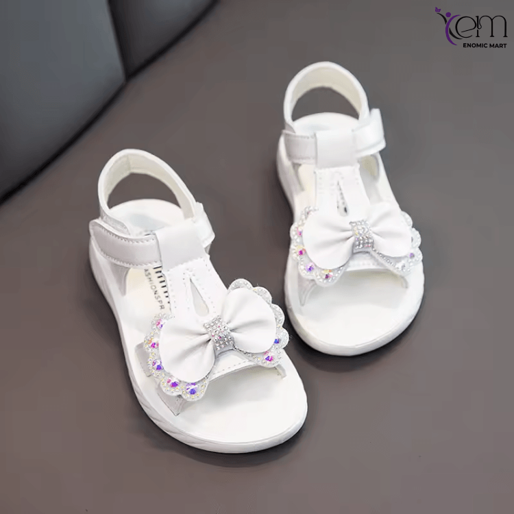 Hot Sale Summer Children Outwear Shoes Bow Rubber Sole Sweet Princess Sandals for Baby Girl