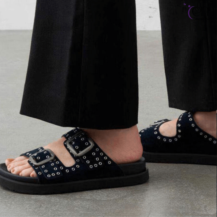 Women's Outdoor Slides Sandals Fashion Trend Korean Style Anti-Slip Leather Upper Lightweight Summer Autumn 2026