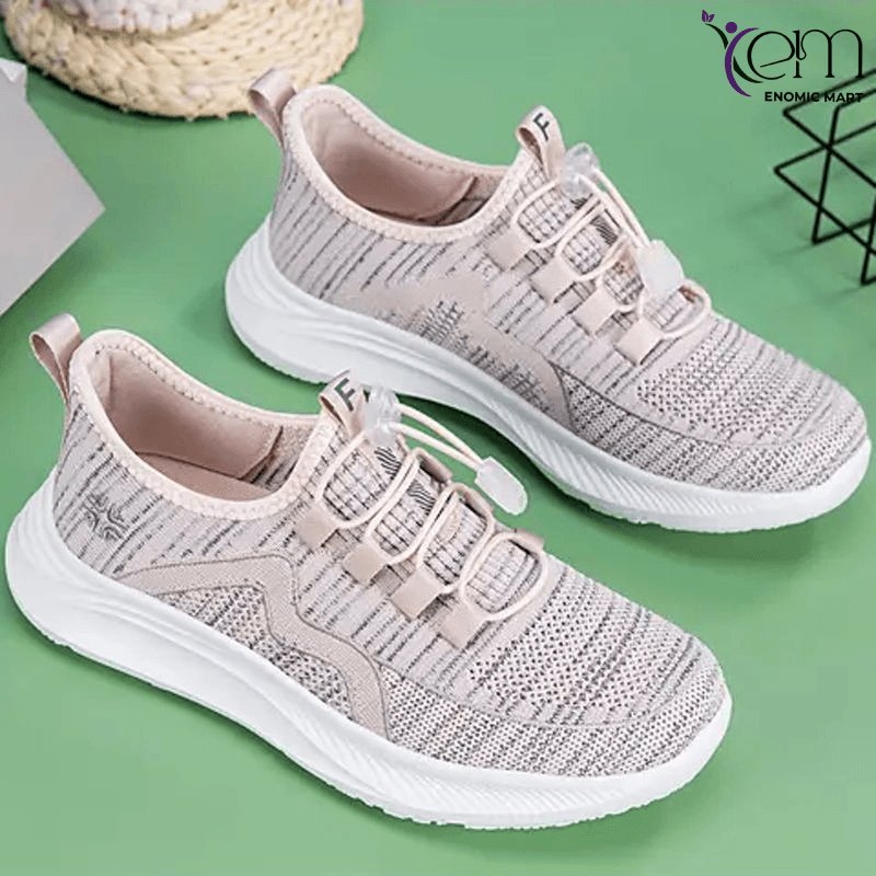New Women Running Fashion Shoes Flying Woven Breathable Slip Oncasual Walking Style Sock Shoes for Women