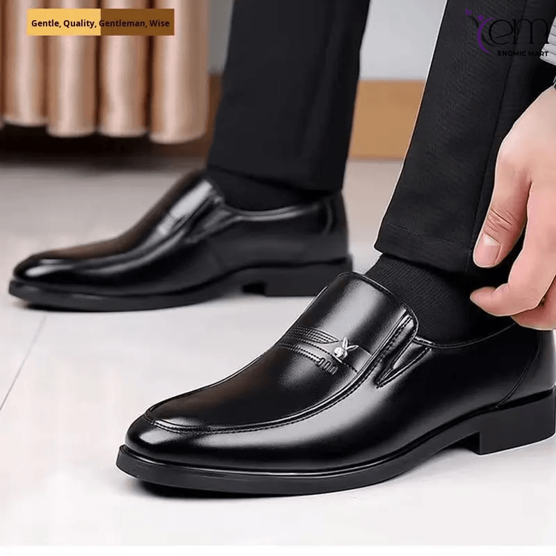 Oxford Luxury Trendy Business Dress Shoes Men Solid Black Color Walking Shoes Men Chaussures Habillees En Cuir Pour Hommes