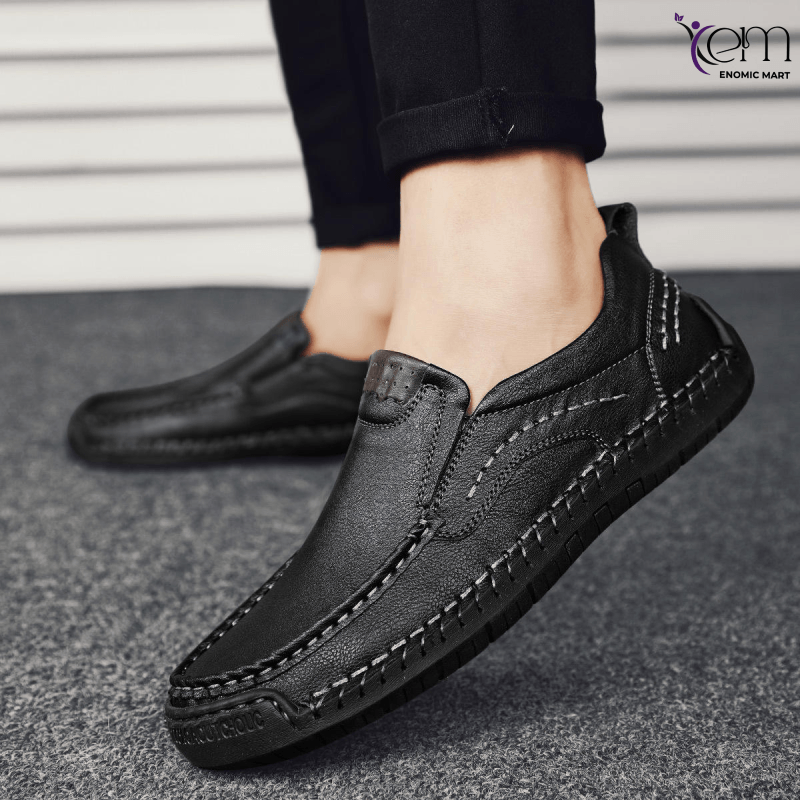 Leather Casual Men Loafer Boat Shoes Slip on Comfortable Big Size Shoe for Men