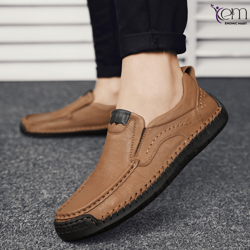 Leather Casual Men Loafer Boat Shoes Slip on Comfortable Big Size Shoe for Men