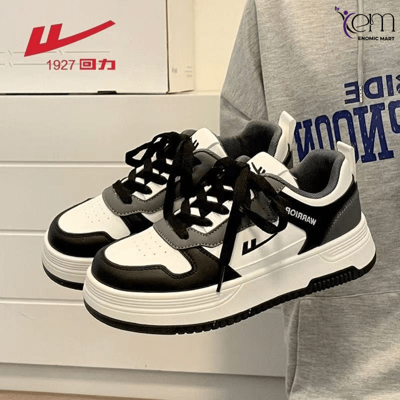 Warior Men’s Cream White & Navy Blue Sneakers