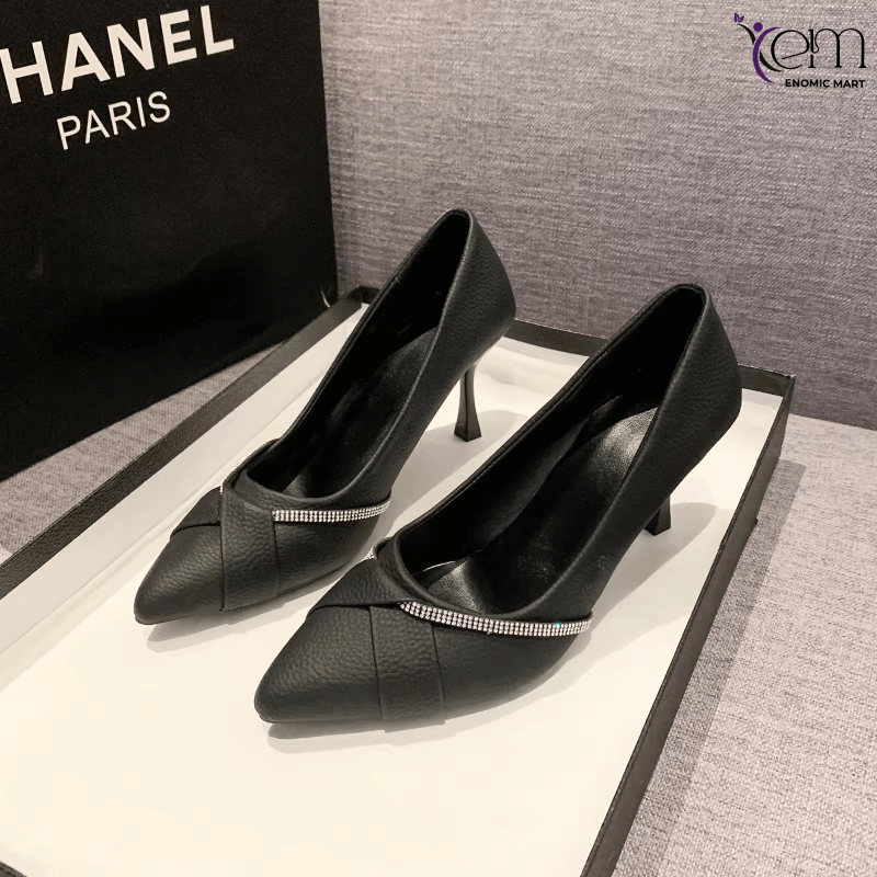 High Quality Pointed Stilettos Wedding Party Luxury Rhinestone Decoration Shiny Comfortable Daily Walking High Heels
