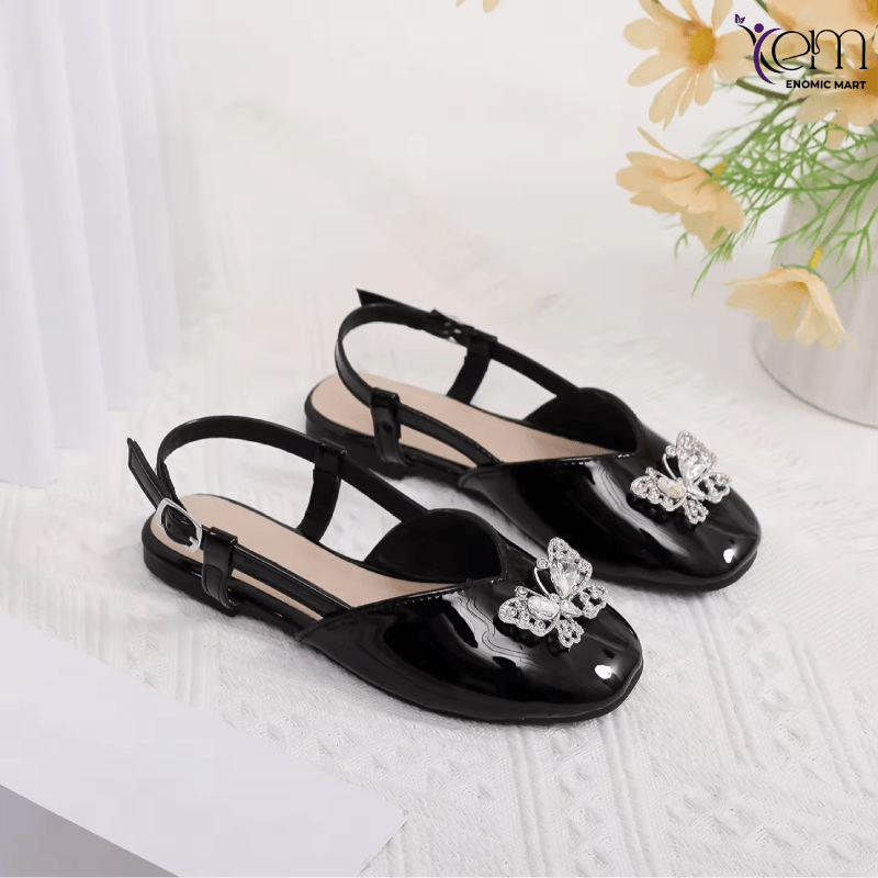 new children's fashionable and comfortable butterfly rhinestone princess toe cap sandals