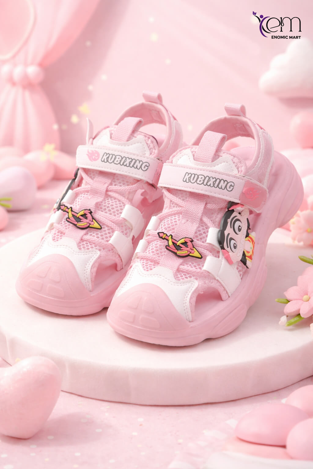 Online Children's Ankle Closed Toe Non-slip Rotating Button Cartoon Pattern Sports Beach Shoes Korean Style Fashionable Princess