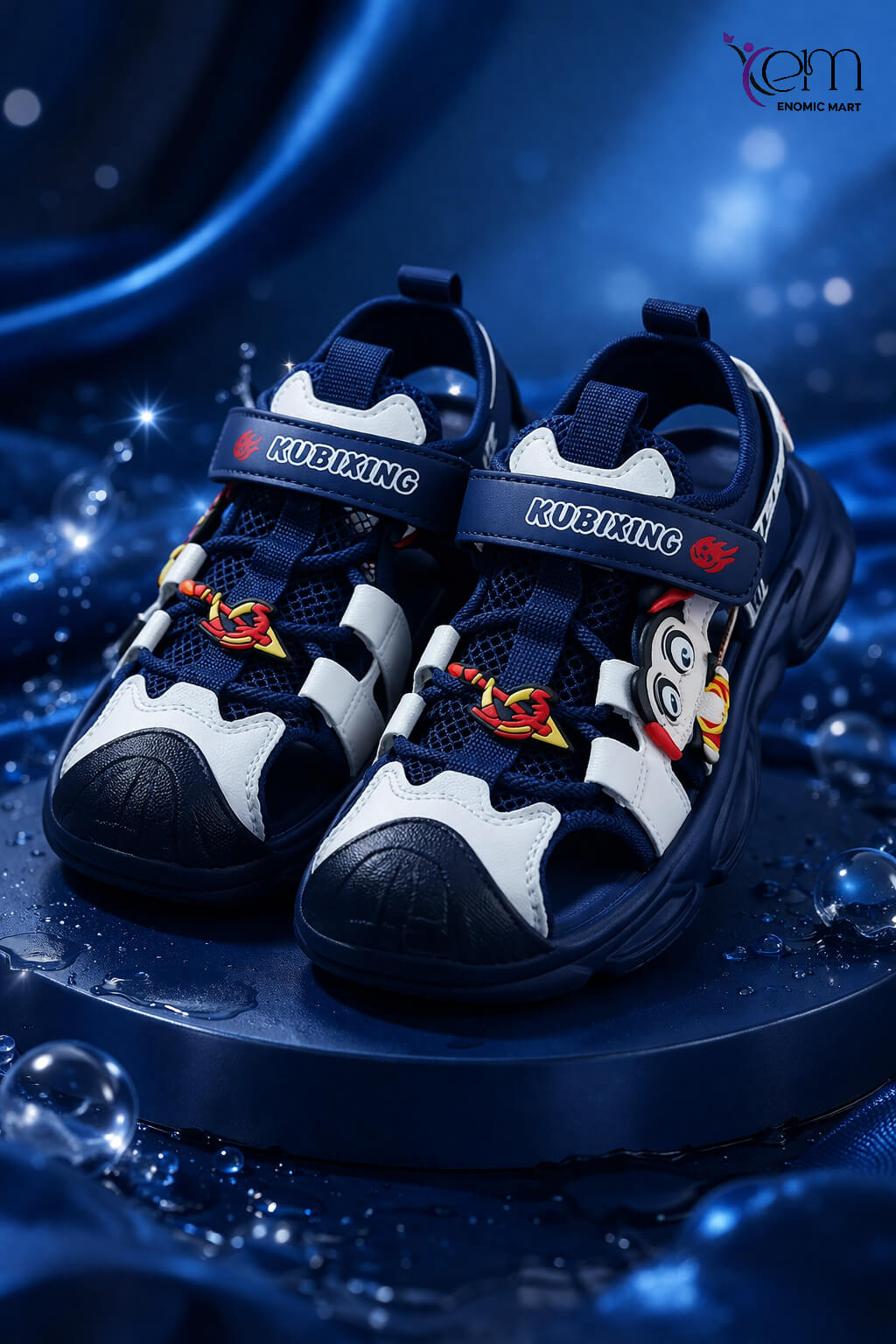 Online Children's Ankle Closed Toe Non-slip Rotating Button Cartoon Pattern Sports Beach Shoes Korean Style Fashionable Princess