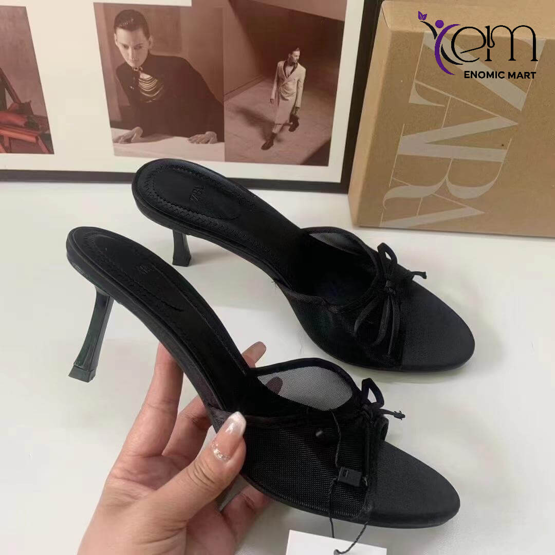 Women 2025 Luxury France Strap With Bowknot Sandals for Women's Shoes High Heels Size 42