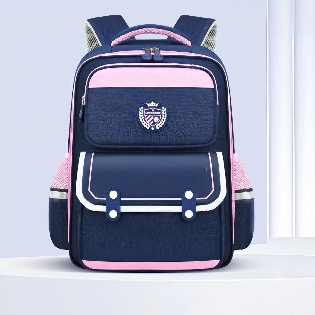 Fashion Panelled Student Backpack  Solid Color