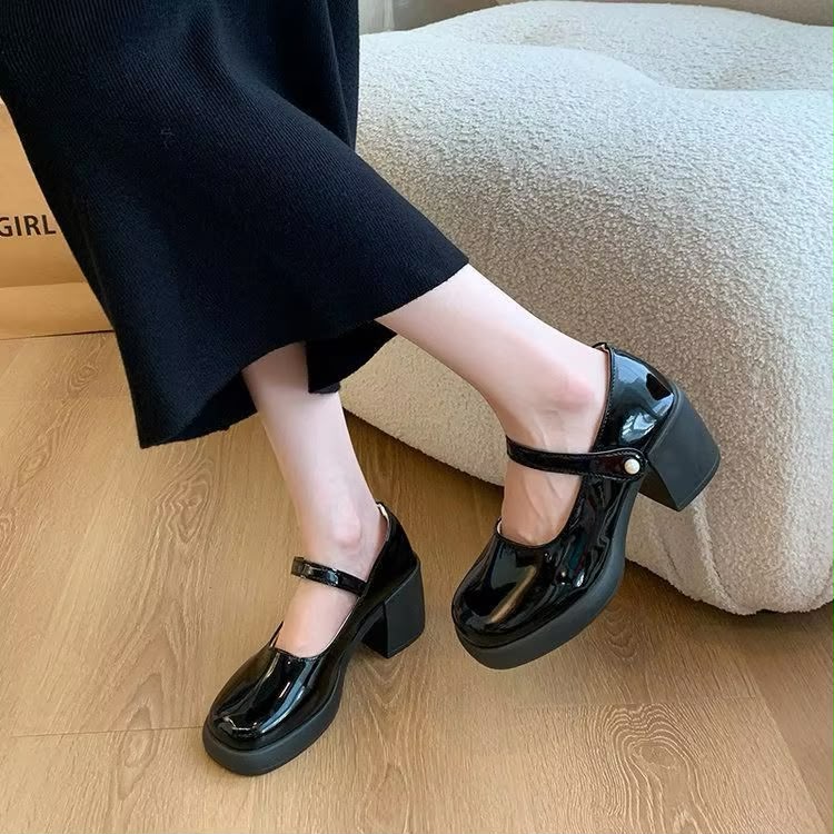 Women Chunky Heels PU Leather