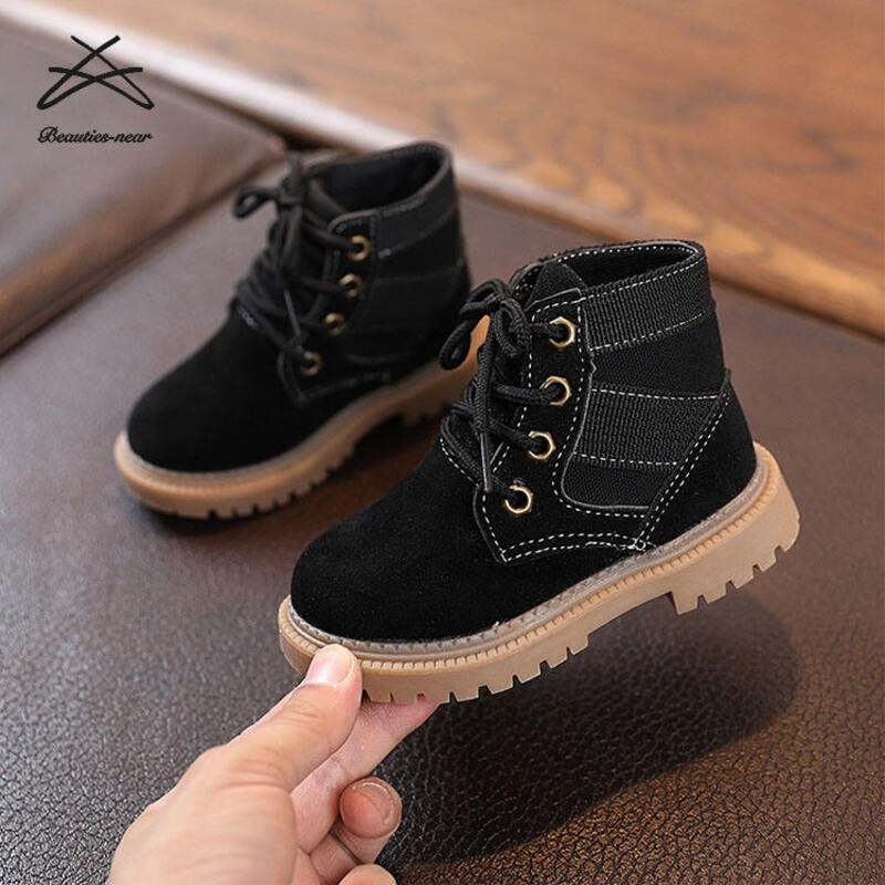 Children Boys Girls Soft Sole Leather Boots